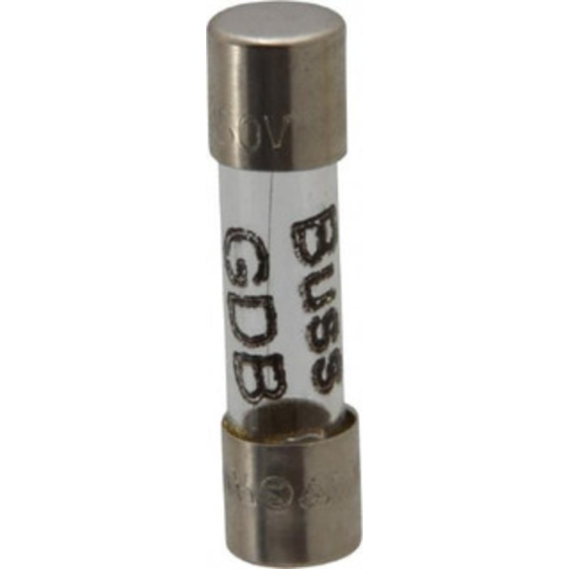 Bussmann 250 VAC, 32 VDC, 0.8 Amp, Fast-Acting Miniature Glass Fuse 20mm OAL, 5mm Diam GDB-800MA - 84680941