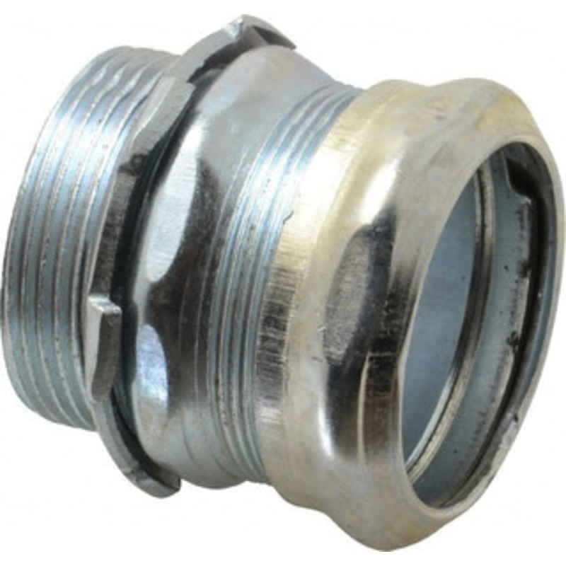 Crouse-Hinds 1-1/2 Trade EMT Conduit Connector Steel, Noninsulated, Straight Connector, Compression Connection 654 - 04518791