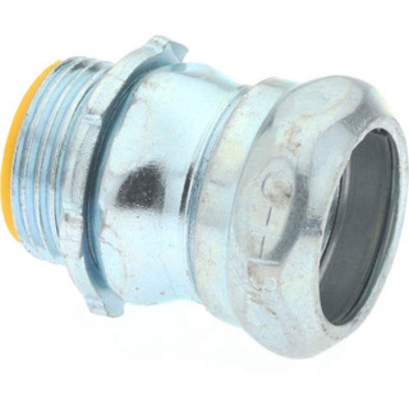 Crouse-Hinds 3/4 Trade EMT Conduit Connector Steel, Insulated, Straight Connector, Compression Connection 1651 - 04518544