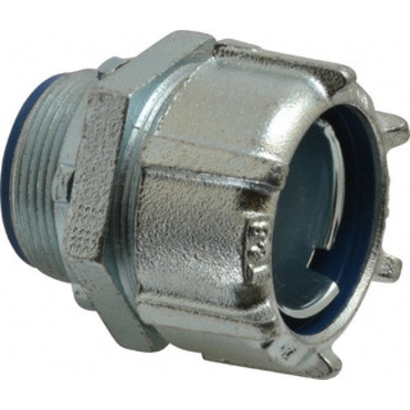 Thomas & Betts 1-1/2 Trade Liquidtight Conduit Connector Steel, Insulated, Straight Connector, Threaded Connection 5336 - 54058540