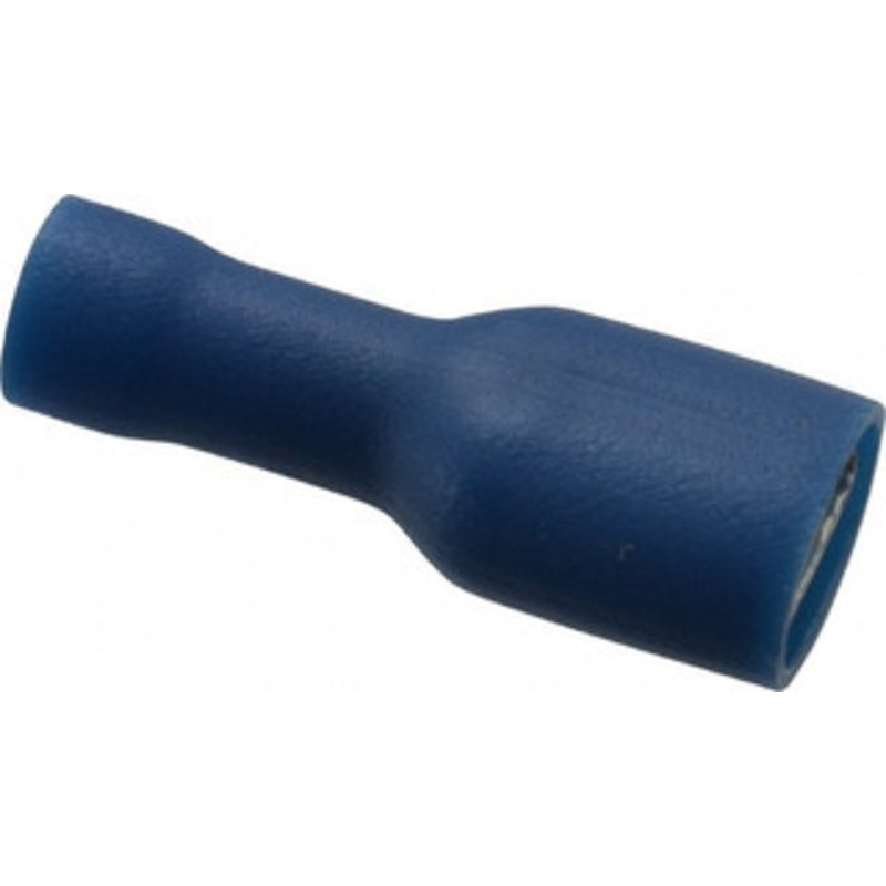 Thomas & Betts 16 to 14 AWG Fully Insulated Female Wire Disconnect 1/4 Tab, Blue, RoHS Compliant, UL 94 V-0 TVF14-250FD-XV - 68887108