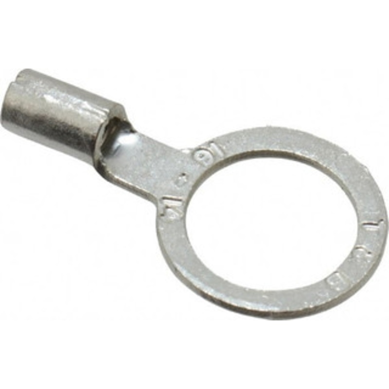 Thomas & Betts 18-14 AWG Noninsulated Crimp Connection D Shaped Ring Terminal 3/8 Stud, 0.96 OAL x 0.54 Wide, Tin Plated Copper Contact B14-38 - 54064217