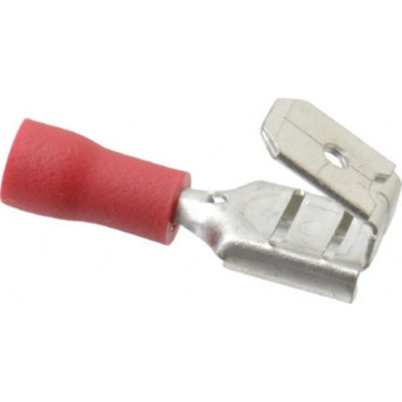 Thomas & Betts 22 to 16 AWG Fully Insulated Piggyback Wire Disconnect 1/4 Tab, Red, RoHS Compliant, UL 94 V-0 TV18-250PD-XV - 68887207