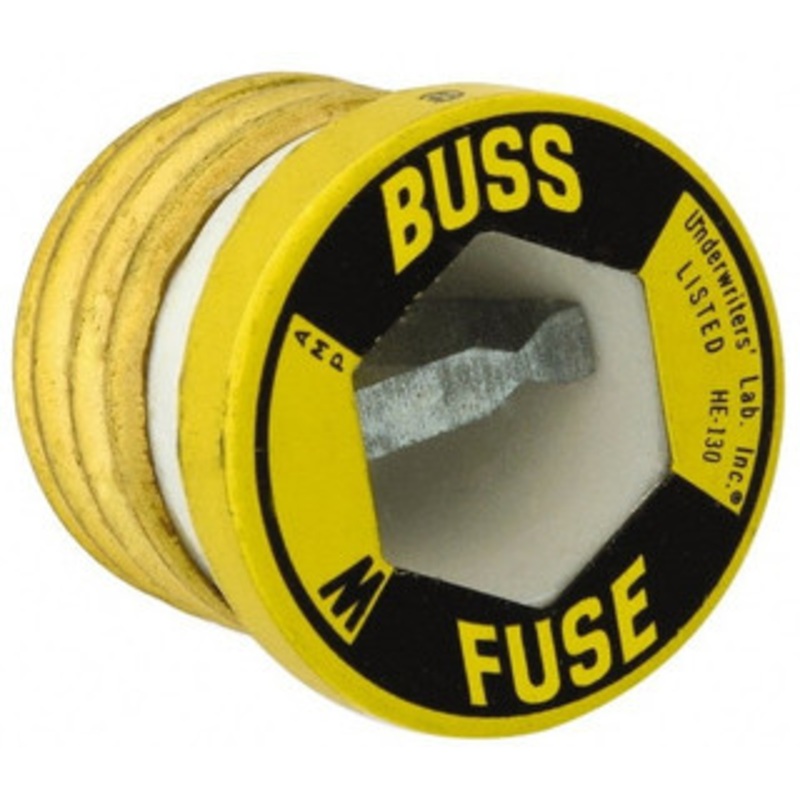 Bussmann 125 VAC, 6 Amp, Fast-Acting Plug Fuse 1.21 OAL, 10 (RMS Symmetrical) kA Rating W-6 - 71921530