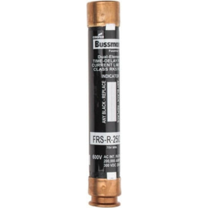 Bussmann 300 VDC, 600 VAC, 25 Amp, Time Delay General Purpose Fuse Fuse Holder Mount, 127mm OAL, 20 at DC, 200 (RMS) kA Rating, 20.6mm Diam FRS-R-25ID - 91700369