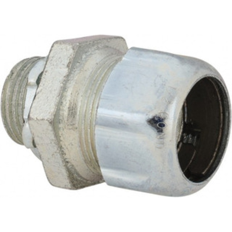 Thomas & Betts 1/2 Trade Rigid/Intermediate (IMC) Conduit Connector Malleable Iron, Noninsulated, Straight Connector, Compression Connection 8121 - 54060702