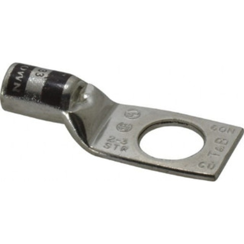 Thomas & Betts 2 AWG Noninsulated Compression Connection Square Ring Terminal 1/2 Stud, 1.92 OAL x 3/4 Wide, Tin Plated Copper Contact 54145-TB - 54056650