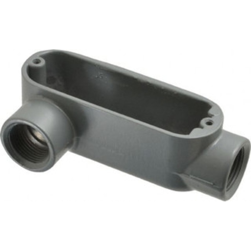 Thomas & Betts LR Body, 3/4 Trade, IMC, Rigid Aluminum Conduit Body Oval, 4-1/8 OAL, 7.3 cc Capacity, Gray ALR-2 - 62409446