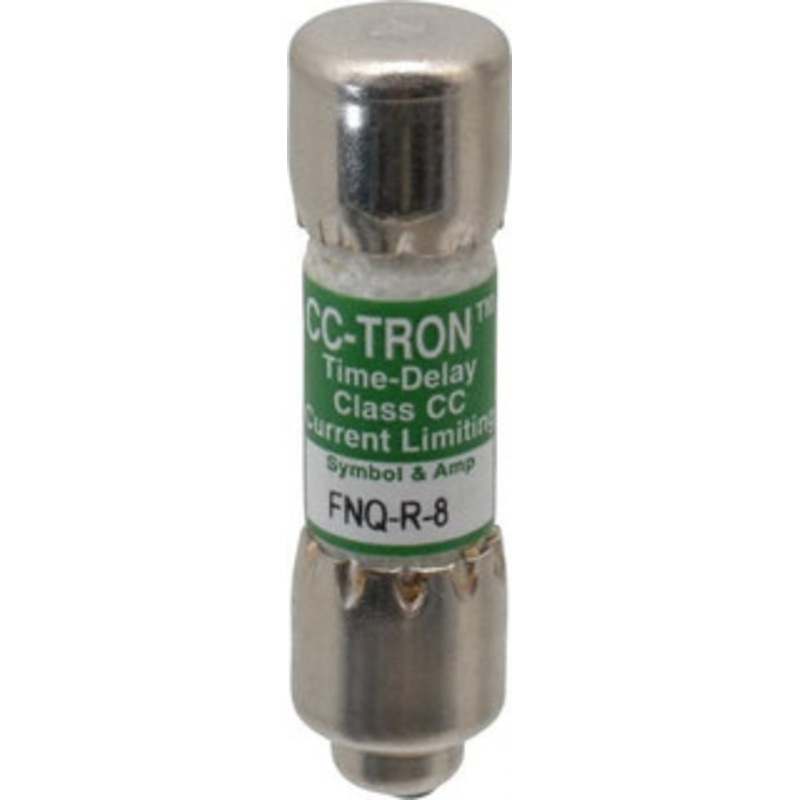 Bussmann 300 VDC, 600 VAC, 8 Amp, Time Delay General Purpose Fuse Fuse Holder Mount, 1-1/2 OAL, 200 at AC (RMS) kA Rating, 13/32 Diam FNQ-R-8 - 75915934