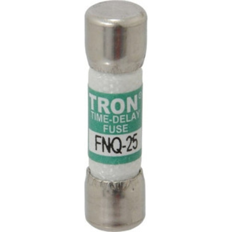 Bussmann 500 VAC, 25 Amp, Time Delay General Purpose Fuse Fuse Holder Mount, 1-1/2 OAL, 10 at AC kA Rating, 13/32 Diam FNQ-25 - 75915389