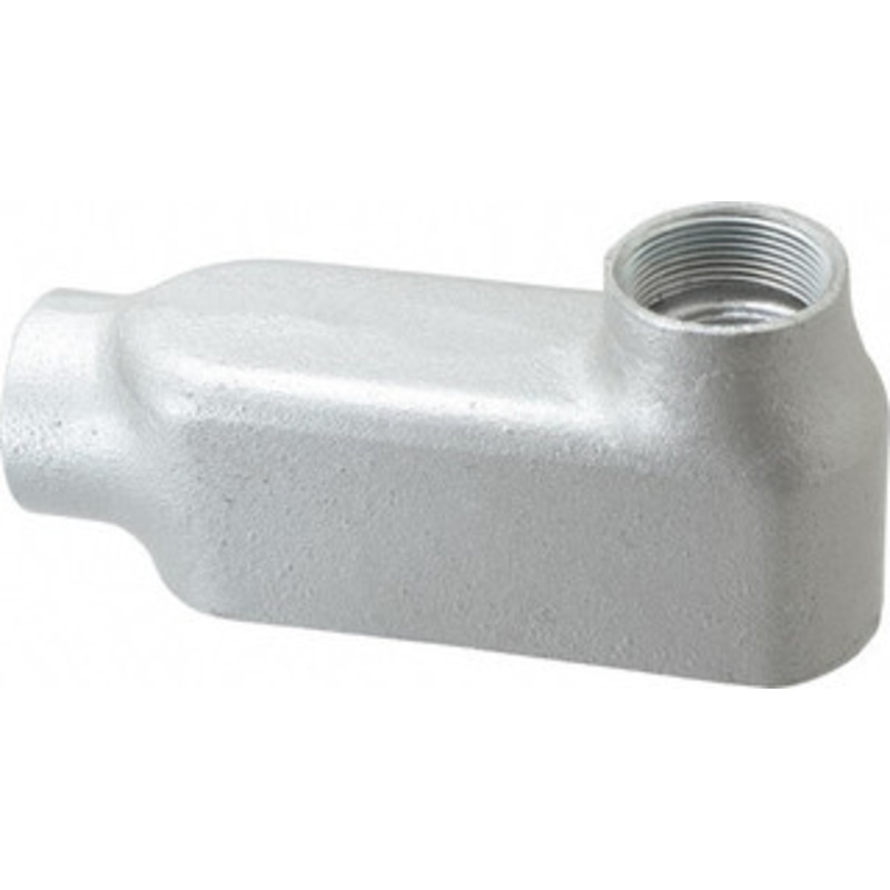 Crouse-Hinds Form 5, LB Body, 1-1/2 Trade, Rigid Malleable Iron Conduit Body Oval, 8.12 OAL, 35.3 cc Capacity, Gray LB150M - 04505335