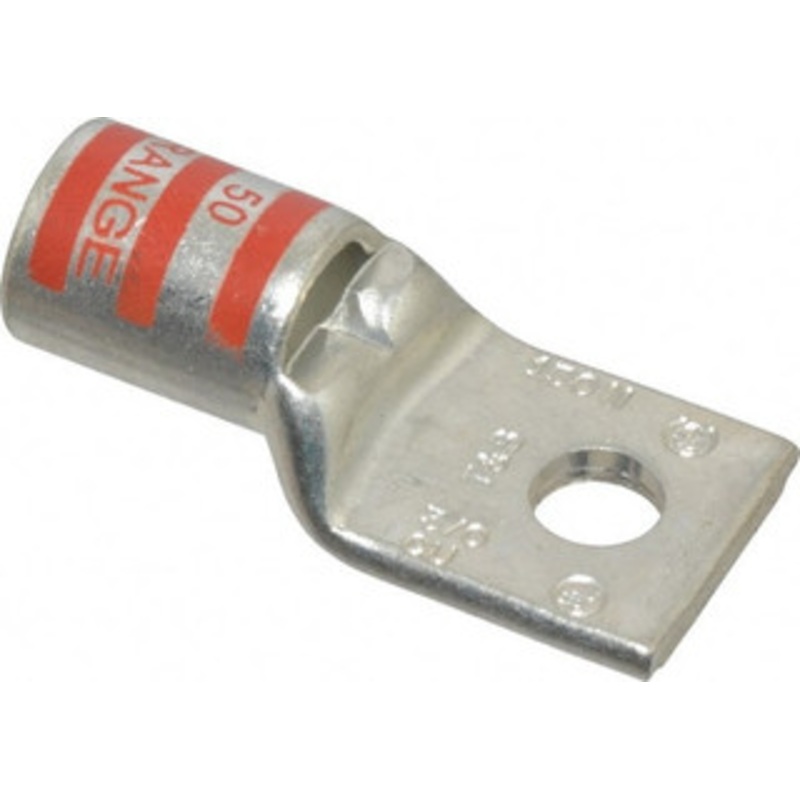 Thomas & Betts 3/0 AWG Noninsulated Compression Connection Square Ring Terminal 5/16 Stud, 1.98 OAL x 0.92 Wide, Tin Plated Copper Contact 54163-TB - 54056791