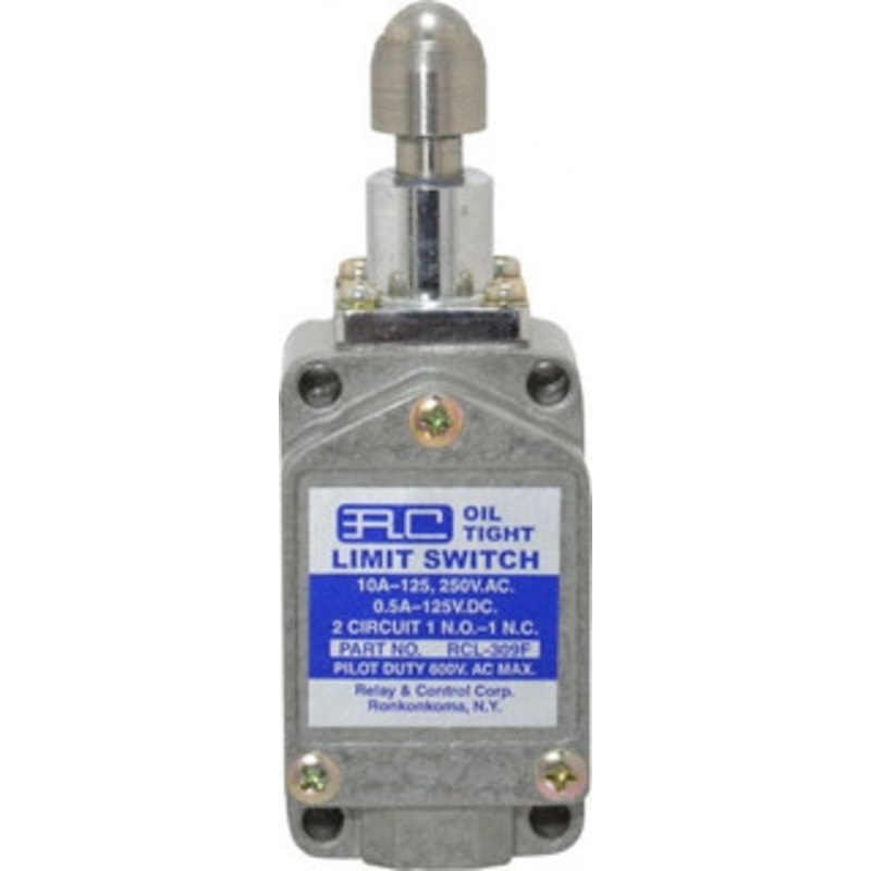 Value Collection SPDT, NC/NO, 120 VAC, 240 VAC, 480 VAC at 10 Amps, Screw Terminal, Plunger Actuator, General Purpose Limit Switch RCL-309 - 63748784