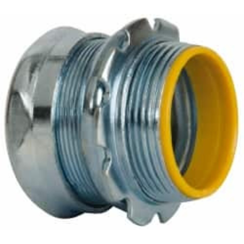 Crouse-Hinds 1-1/2 Trade EMT Conduit Connector Steel, Insulated, Straight Connector, Compression Connection 1654 - 04518577