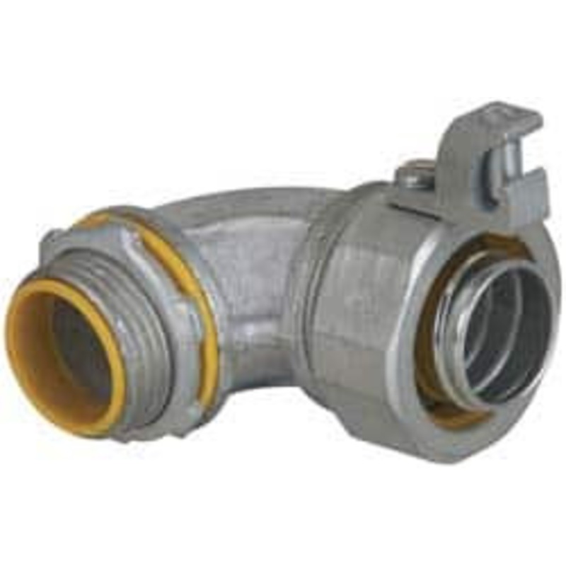Crouse-Hinds 2 Trade Liquidtight Conduit Connector Malleable Iron, Insulated, Angled Connector, Threaded Connection LTB20090 - 04517603