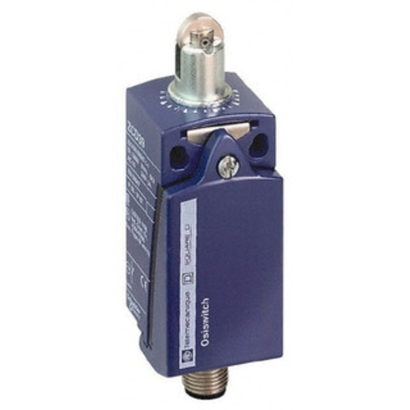 Telemecanique Sensors SPDT, NC/NO, 240 VAC, 250 VDC, Screw Terminal, Roller Plunger Actuator, General Purpose Limit Switch 1, 2, 4, 6, 12, 13 NEMA Rating, IP66, IP67 IPR Rating XCKD2102M12 - 59759795