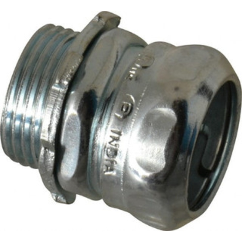 Thomas & Betts 3/4 Trade EMT Conduit Connector Steel, Noninsulated, Straight Connector, Compression Connection 5221 - 54057716