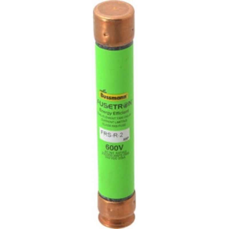Bussmann 300 VDC, 600 VAC, 2 Amp, Time Delay General Purpose Fuse Fuse Holder Mount, 127mm OAL, 20 at DC, 200 (RMS) kA Rating, 13/16 Diam FRS-R-2 - 75908632