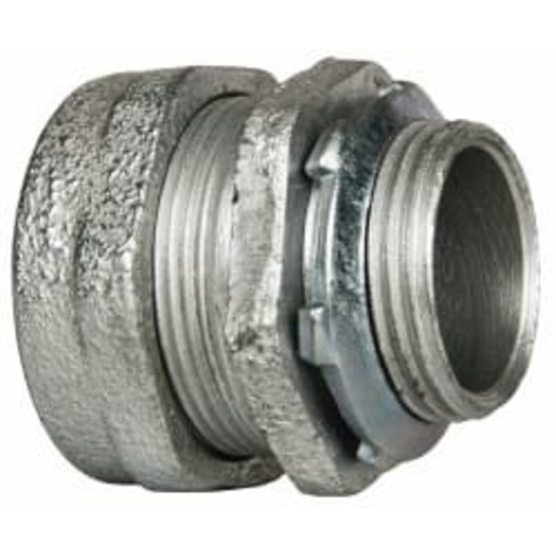 Crouse-Hinds 1 Trade Rigid/Intermediate (IMC) Conduit Connector Malleable Iron, Noninsulated, Straight Connector, Compression Connection CPR3 - 04504874