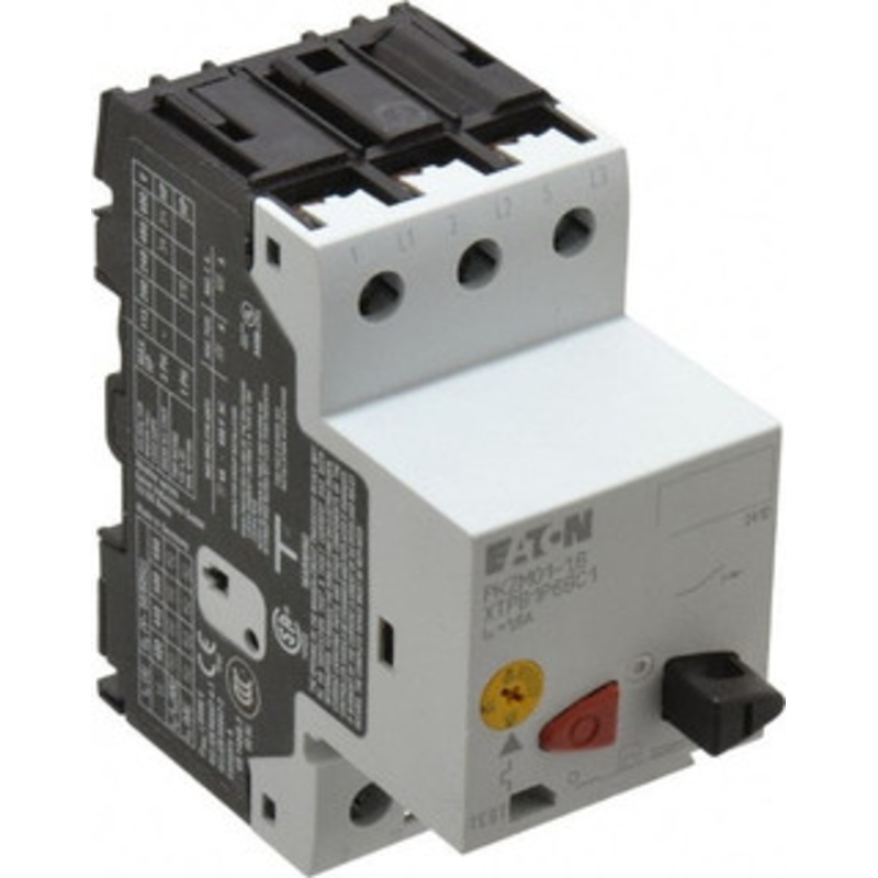Eaton Cutler-Hammer 1.6 Amp, IEC, Open Pushbutton Manual Motor Starter 45mm Wide x 85mm Deep x 3.6667 High, 3/4 hp at 480/600 V, CE Approved, CSA Certified, DIN VDE, EN/IEC, UL 508 Type E Compliant & UL Listed XTPB1P6BC1 - 08805699