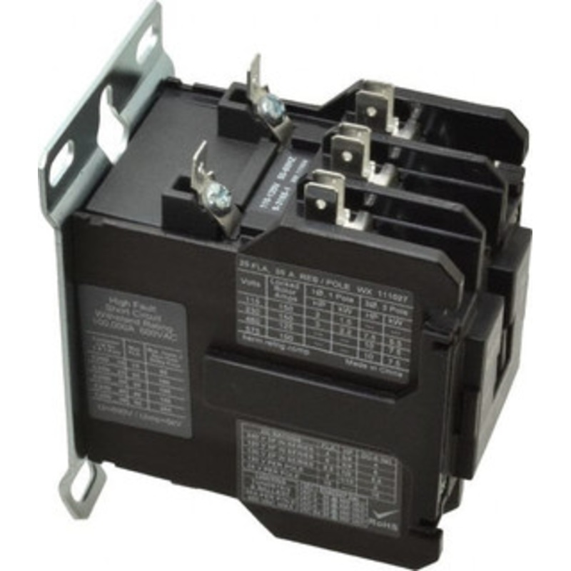 Eaton Cutler-Hammer 3 Pole, 25 Amp Inductive Load, 110 to 120 Coil VAC at 50/60 Hz, Nonreversible Definite Purpose Contactor Phase 1 Hp: 3 at 230 V and Phase 3 Hp: 7.5 at 230 V, 35 Amp Resistive Rating, Open Enclosure C25DND325A - 02351831