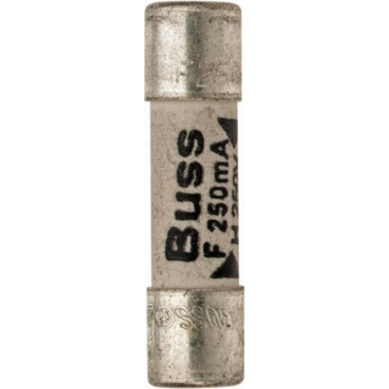 Bussmann 250 VAC, 32 VDC, 0.25 Amp, Fast-Acting Miniature Ceramic Fuse 20mm OAL, 5mm Diam GDA-250MA - 84680834