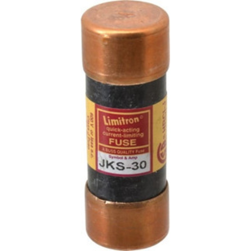 Bussmann 600 VAC, 30 Amp, Fast-Acting General Purpose Fuse Fuse Holder Mount, 2-1/4 OAL, 200 (RMS) kA Rating, 13/16 Diam JKS-30 - 74975624