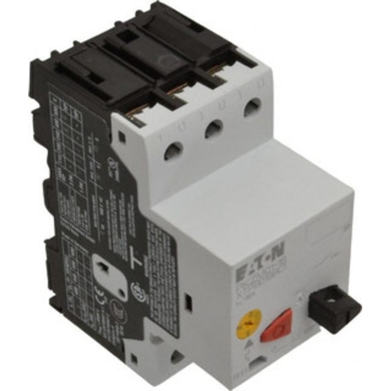 Eaton Cutler-Hammer 16 Amp, IEC, Open Pushbutton Manual Motor Starter 45mm Wide x 85mm Deep x 3.6667 High, 10 hp at 480 V, 10 hp at 600 V, 3 hp at 200V & 5 hp at 240 V, CE Approved, CSA Certified, DIN VDE, EN/IEC, UL 508 XTPB016BC1 - 08805681