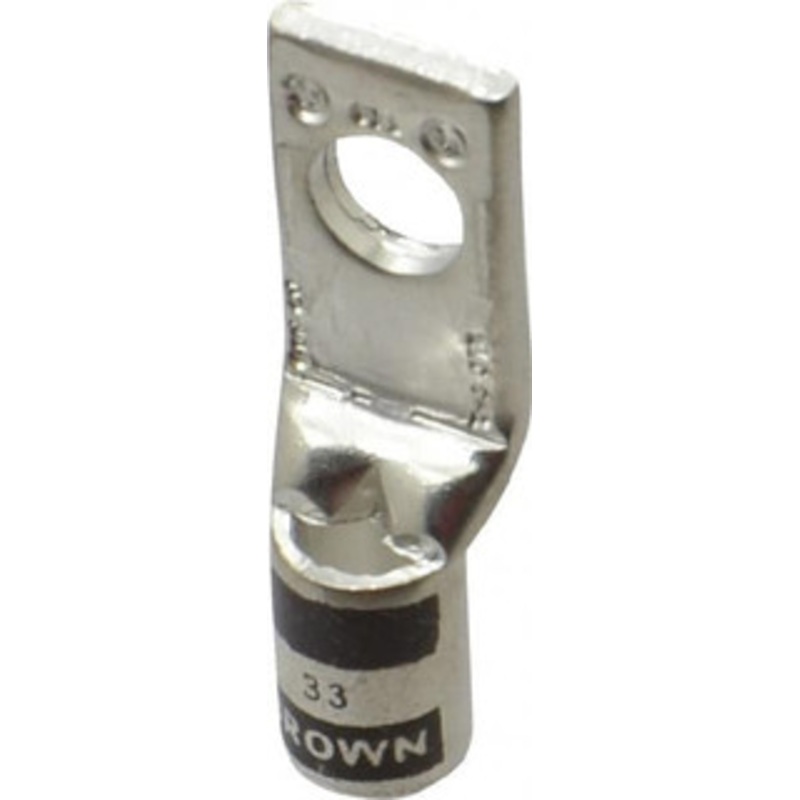 Thomas & Betts 2 AWG Noninsulated Compression Connection Square Ring Terminal 5/16 Stud, 1.73 OAL x 0.59 Wide, Tin Plated Copper Contact 54142-TB - 54056635