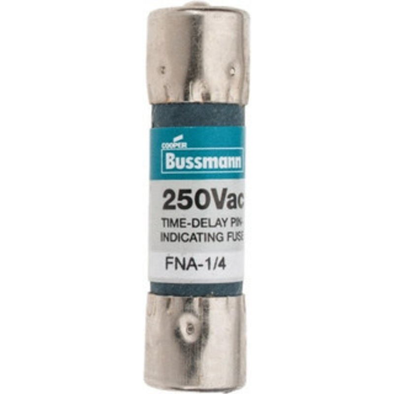 Bussmann 250 VAC, 0.25 Amp, Time Delay Pin Indicator Fuse Fuse Holder Mount, 1-1/2 OAL, 10 at 125 V kA Rating, 13/32 Diam FNA-1/4 - 81739534