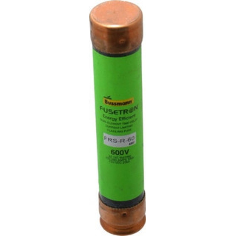 Bussmann 250 VDC, 600 VAC, 60 Amp, Time Delay General Purpose Fuse Fuse Holder Mount, 5-1/2 OAL, 20 at DC, 200 (RMS) kA Rating, 1-1/16 Diam FRS-R-60 - 75908954
