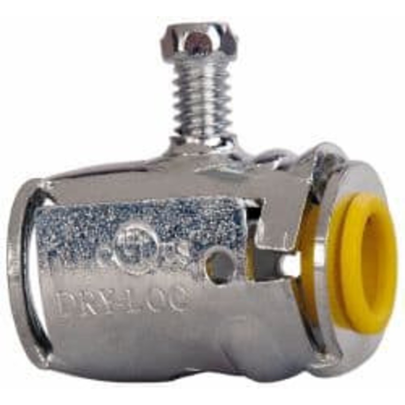 Crouse-Hinds 1/2 Trade FMC Conduit Connector Steel, Noninsulated, Straight Connector, Set Screw Connection QLK50S - 04518148