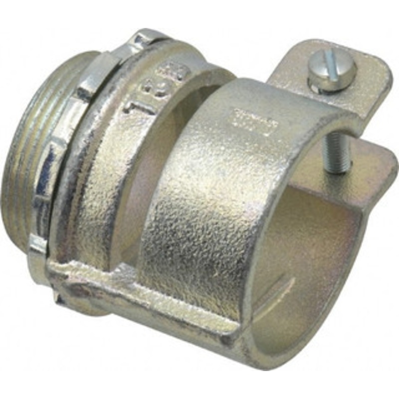 Thomas & Betts 1-1/2 Trade FMC Conduit Connector Malleable Iron, Noninsulated, Straight Connector, Squeeze Clamp Connection 258 - 54058052