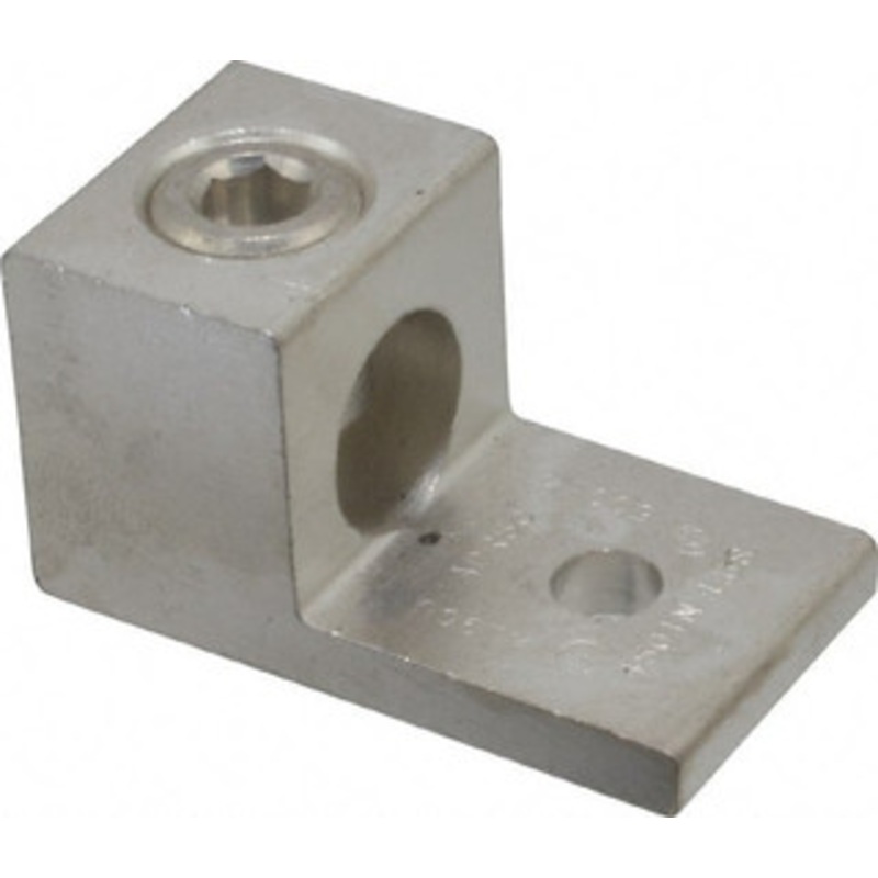 Thomas & Betts 4 AWG Noninsulated Compression Connection Square Ring Terminal 3/8 Stud, 2-13/16 OAL x 1-1/2 Wide, Tin Plated Aluminum Contact ADR50 - 73123531