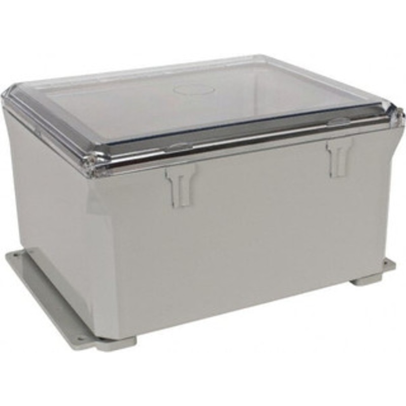 Thomas & Betts NEMA 1, 2, 3, 4, 12, 3S, 3SX, 3X, 4X Polycarbonate Standard Enclosure with Hinge Flat Cover 10 Wide x 12 High x 6 Deep, Impact Resistant NC12106 - 54088877