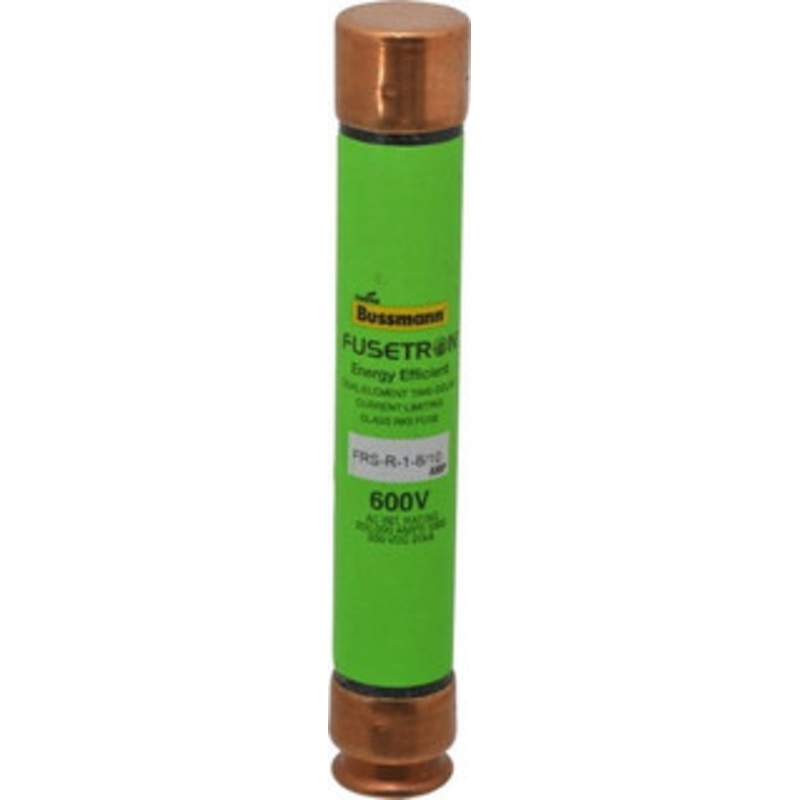 Bussmann 300 VDC, 600 VAC, 1.8 Amp, Time Delay General Purpose Fuse Fuse Holder Mount, 127mm OAL, 20 at DC, 200 (RMS) kA Rating, 13/16 Diam FRS-R-1-8/10 - 75908509