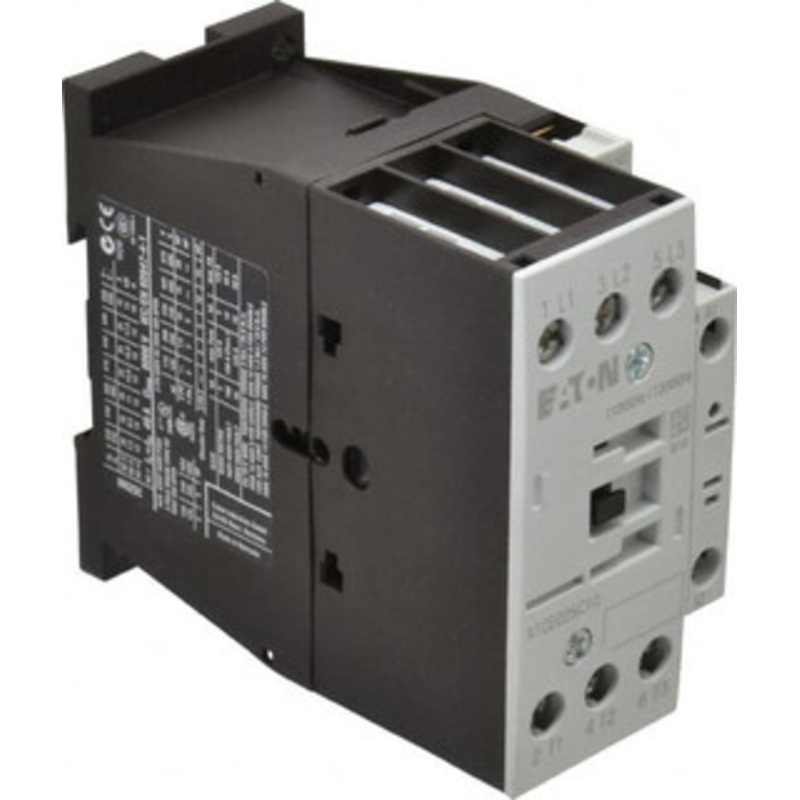 Eaton Cutler-Hammer 3 Pole, 110 Coil VAC at 50 Hz and 120 Coil VAC at 60 Hz, 40 Amp, Nonreversible Open Enclosure IEC Contactor 1 Phase hp: 2 at 115V, 3 at 200V, 5 at 230V, 3 Phase hp: 10 at 230V, 15 at 460V, 20 at 575V XTCE025C10A - 08804775