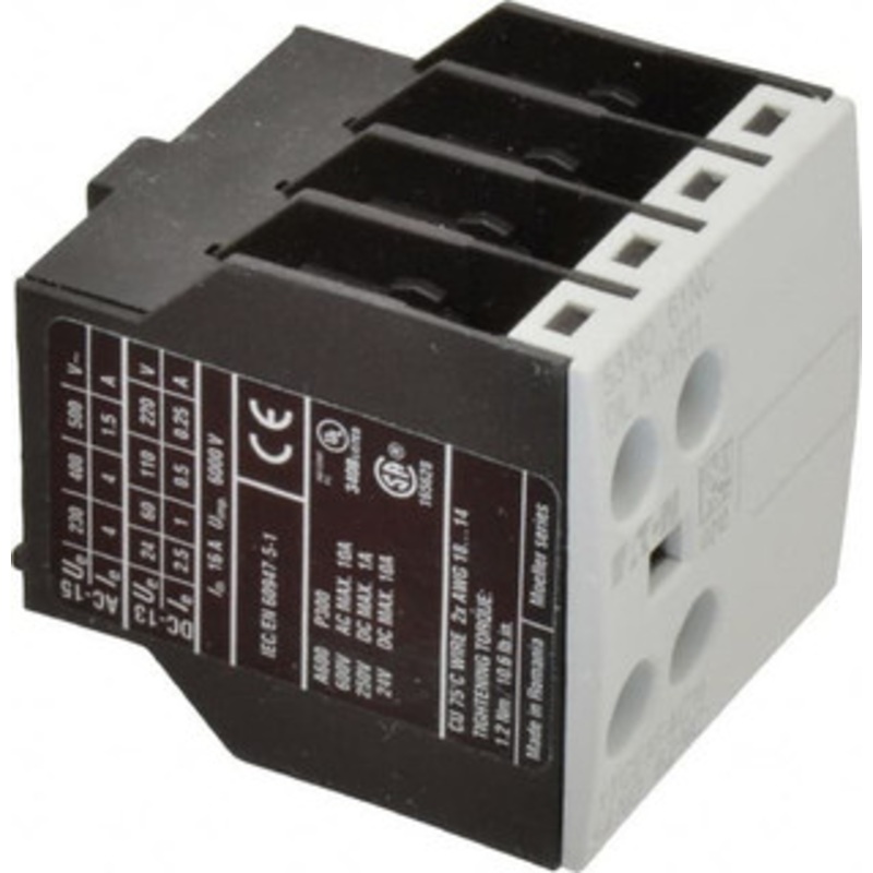 Eaton Cutler-Hammer 7, 9, 12, 15, 18, 25, 32 Amp, Contactor Front Mount Auxiliary Contact For Use with XT Contactor and XTRE Control Relay XTCEXFAC11 - 08804510