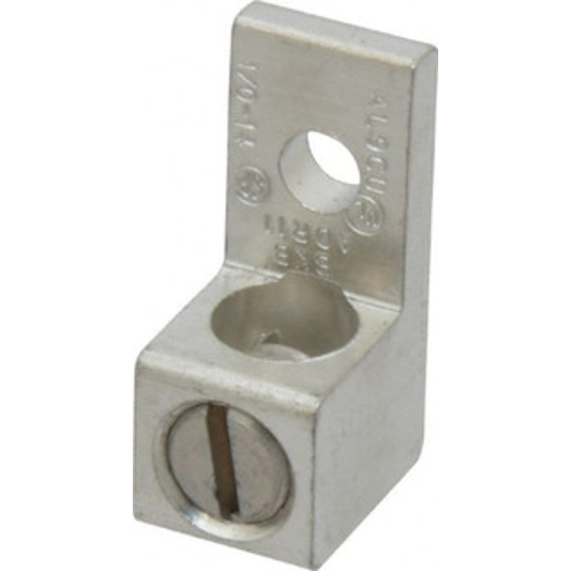 Thomas & Betts 14-1/0 AWG Noninsulated Compression Connection Square Ring Terminal 1/4 Stud, 1-15/32 OAL x 5/8 Wide, Tin Plated Aluminum Contact ADR11 - 73123481