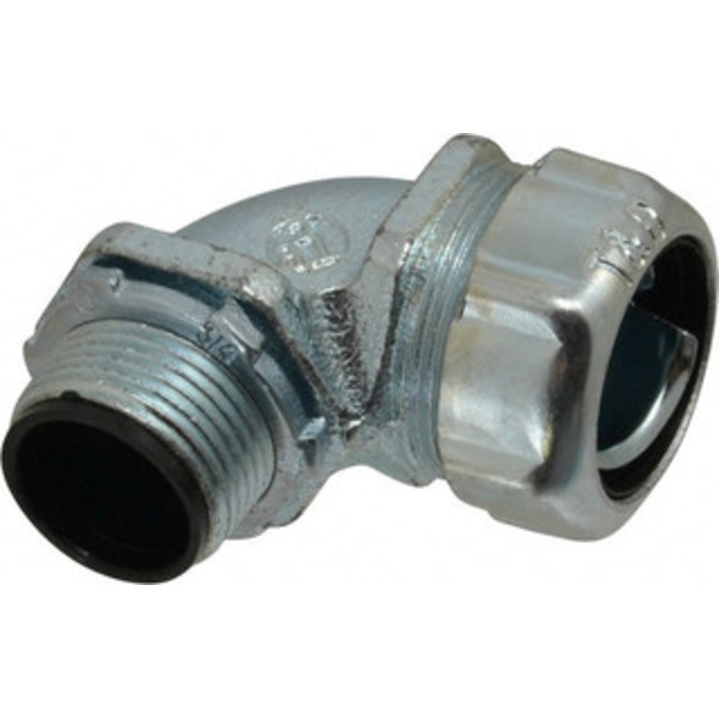 Thomas & Betts 3/4 Trade Liquidtight Conduit Connector Steel, Insulated, Angled Connector, Threaded Connection 5353HT - 57299760