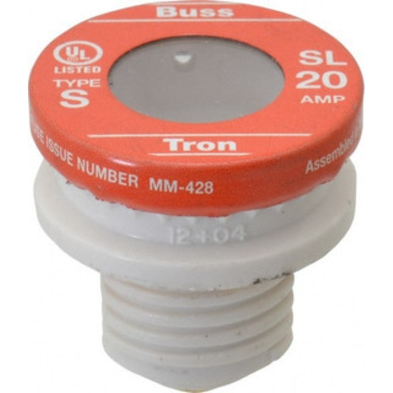 Bussmann 125 VAC, 20 Amp, Time Delay Plug Fuse 10 (RMS Symmetrical) kA Rating SL-20 - 84720358