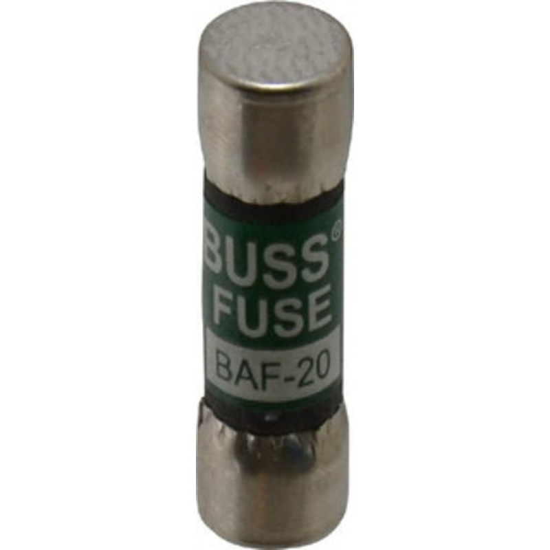 Bussmann 250 VAC, 20 Amp, Fast-Acting General Purpose Fuse Fuse Holder Mount, 1-1/2 OAL, 10 at 125 V kA Rating, 13/32 Diam BAF-20 - 74975400