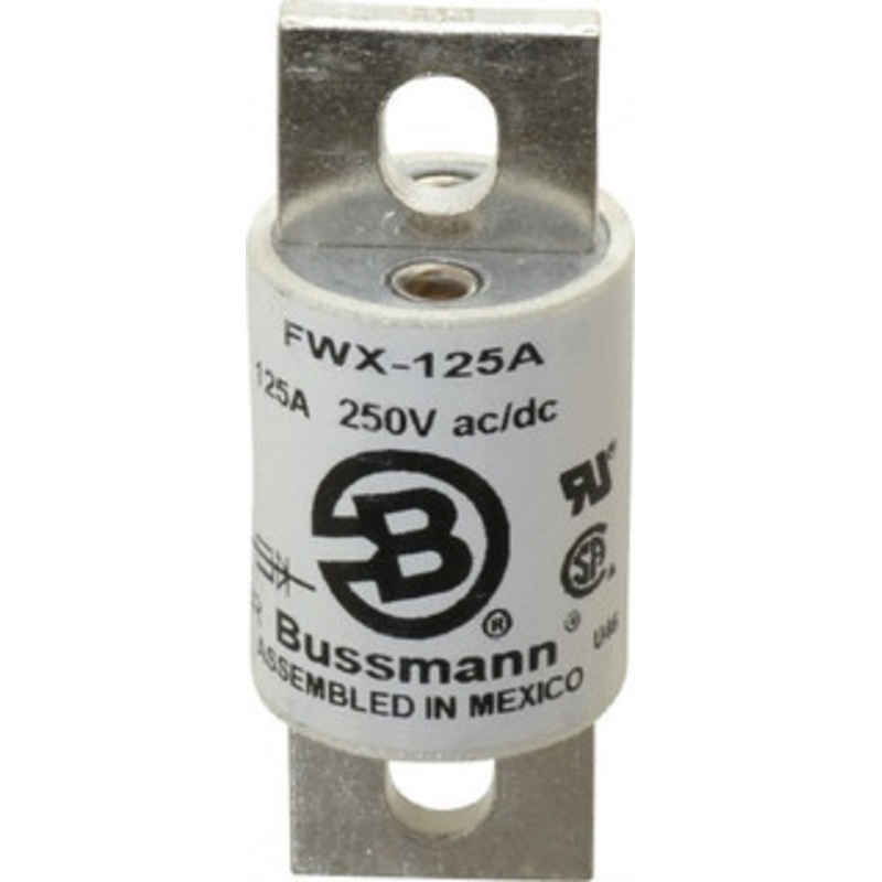 Bussmann 250 VAC/VDC, 125 Amp, Fast-Acting Semiconductor/High Speed Fuse Stud Mount Mount, 3-1/8 OAL, 200 (RMS), 50 at DC kA Rating, 1-7/32 Diam FWX-125A - 75784355