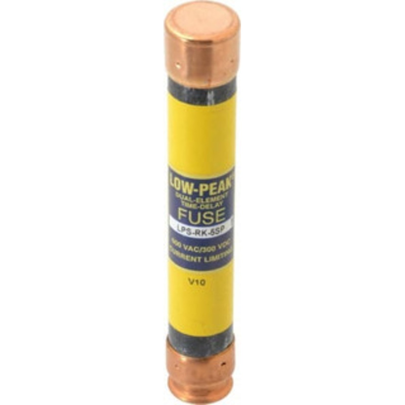 Bussmann 300 VDC, 600 VAC, 5 Amp, Time Delay General Purpose Fuse Fuse Holder Mount, 127mm OAL, 100 at DC, 300 at AC (RMS) kA Rating, 13/16 Diam LPS-RK-5SP - 74973421