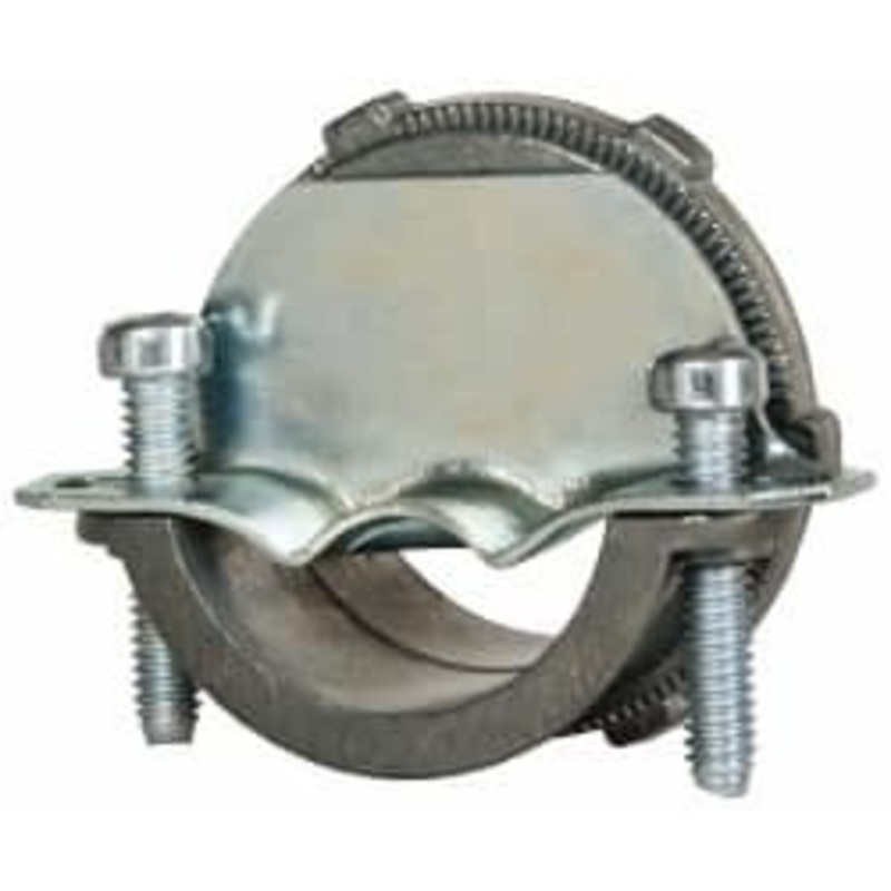 Crouse-Hinds 1-1/2 Trade FMC Conduit Connector Die Cast Zinc, Noninsulated, Straight Connector, Squeeze Clamp Connection 2670 - 04518619