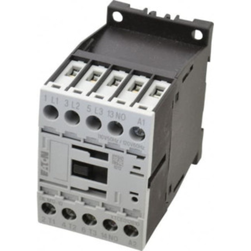 Eaton Cutler-Hammer 3 Pole, 110 Coil VAC at 50 Hz and 120 Coil VAC at 60 Hz, 20 Amp, Nonreversible Open Enclosure IEC Contactor 1 Phase hp: 1 at 115V, 2 at 200V, 2 at 230V, 3 Phase hp: 10 at 460V, 10 at 575V, 3 at 200V XTCE012B10A - 08804676