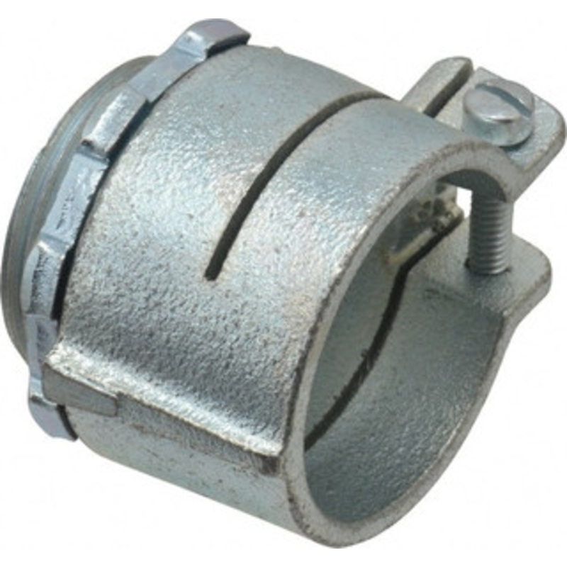 Thomas & Betts 1-1/4 Trade FMC Conduit Connector Malleable Iron, Noninsulated, Straight Connector, Squeeze Clamp Connection 257 - 54058045