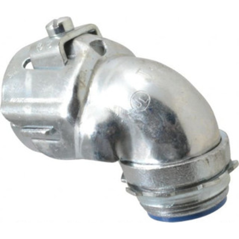 Thomas & Betts 1 Trade FMC Conduit Connector Malleable Iron, Insulated, Angled Connector, Set Screw Connection 3137 - 54057971