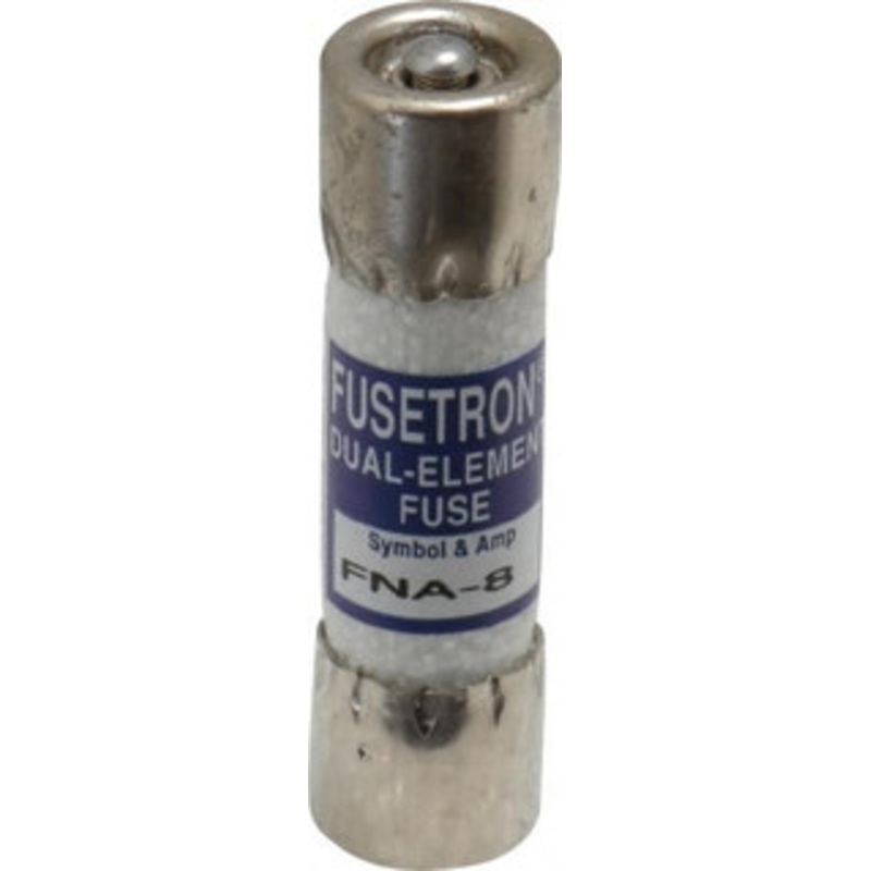 Bussmann 125 VAC, 8 Amp, Time Delay Pin Indicator Fuse Fuse Holder Mount, 1-1/2 OAL, 10 at AC kA Rating, 13/32 Diam FNA-8 - 81739815
