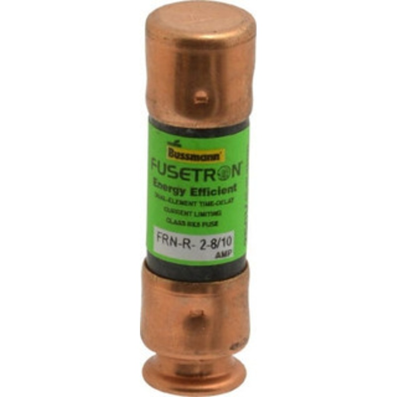 Bussmann 125 VDC, 250 VAC, 2.8 Amp, Time Delay General Purpose Fuse Fuse Holder Mount, 50.8mm OAL, 20 at DC, 200 (RMS) kA Rating, 9/16 Diam FRN-R-2-8/10 - 75784892